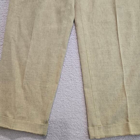 Club Room Linen Blend Pleated Cuffed Pants Men's 38x30 Old Money Preppy - Picture 3 of 9